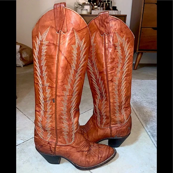 Larry Mahan Women's Vintage Authentic and Rare Cowboy Western Boots Sz 5.5 - Picture 11 of 13